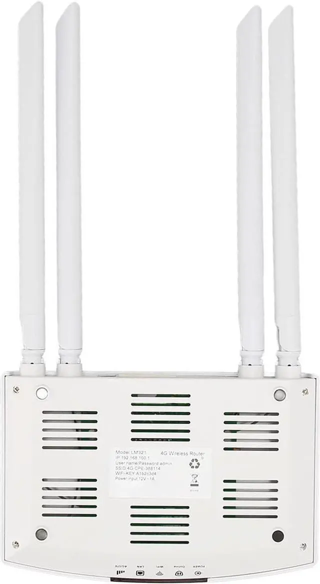 Alt view image 7 of 7 - 4G WiFi Router, 32 Users Capacity Micro SIM Card Slot Mobile WiFi Hotspot 300Mbps High Gain 4 Antennas for Asia Europe (US Plug)