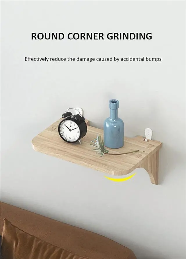 Alt view image 5 of 7 - Floating Projector Shelf Rack Wood WiFi Router Shelf Wall Mount Holder TV Stand Wireless Router Storage Box Modem Cable Box Cover (Size : 48cm)