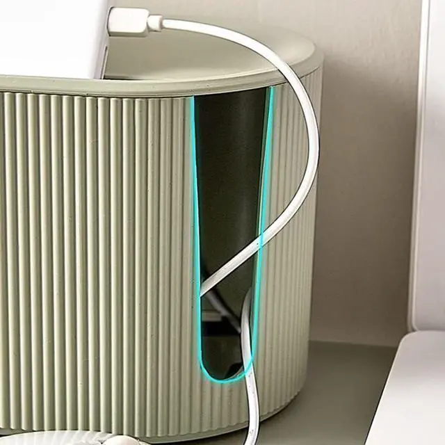 Alt view image 7 of 7 - MJER Wireless WiFi Router Storage Box, Dustproof Socket Plug Power Line WiFi Router Box, for Home Office Organizers 23.3.23 (Color : Khaki)
