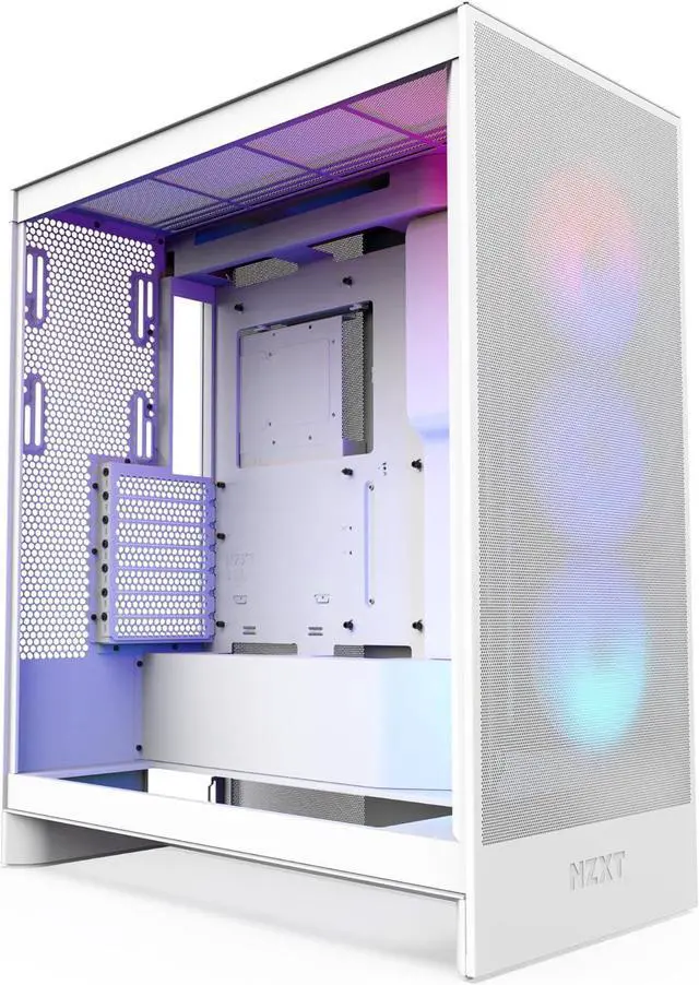 Main image of NZXT H7 Flow RGB | Mid-Tower ATX Airflow Case with RGB Fans | Supports Bottom Fans for Direct GPU Cooling | Includes 360mm RGB Single-Frame Fan Unit | Cable Management | White