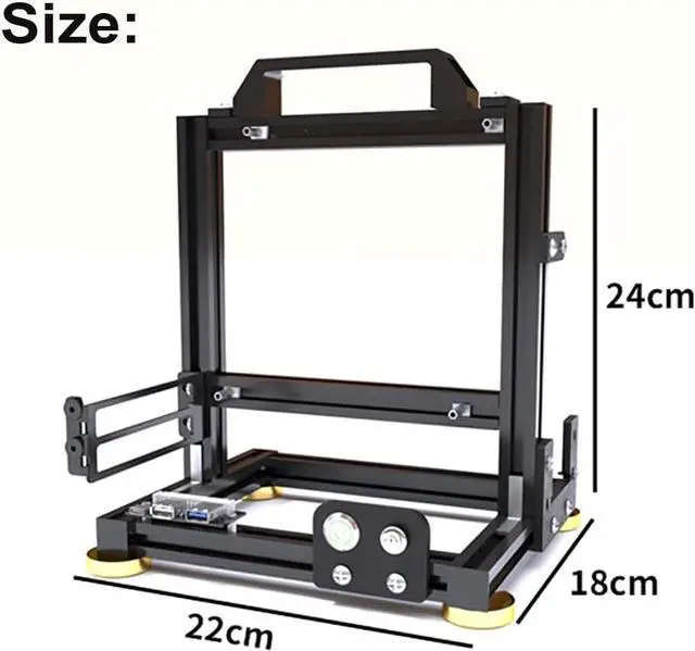 Alt view image 2 of 7 - Open Air Computer Case PC Test Bench ITX Motherboard Chassis Aluminum Bracket DIY Builiding Bare Frame Support ATX Power Supply 120 Liquid Cooling