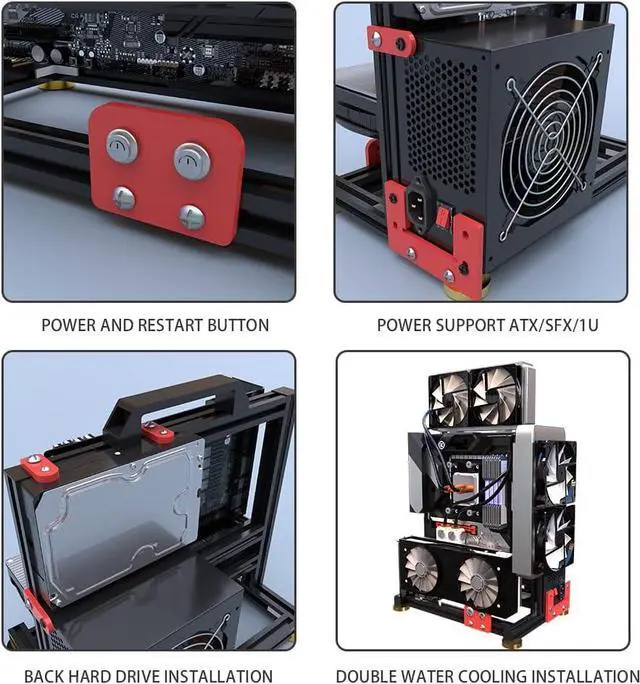 Alt view image 6 of 7 - DIY Aluminium Pc Open Case Computer Chassis Test Bench Support Water Cooling Support Server chassis Support Itx Matx Atx Eatx (4.E-ATX)