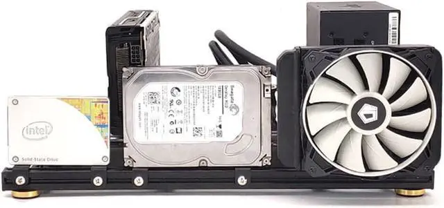 Alt view image 2 of 7 - PC Case Open Frame ITX MATX Computer Chassis Rack Horizontal DIY Computer Case Desktop Aluminum Bracket Support ATX Power Supply