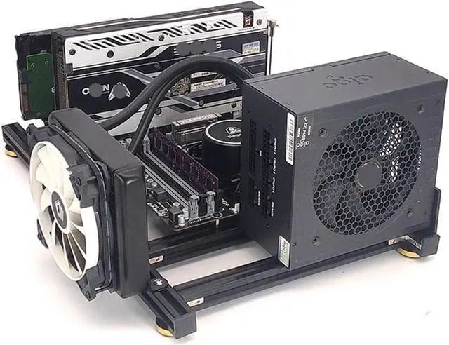 Alt view image 3 of 7 - Computer Case Personalized Open PC Case Frame ITX MATX ATX Desktop Computer Chassis Rack Horizontal, Cooling DIY Gamer Cabinet Dynamic(MATX Case)