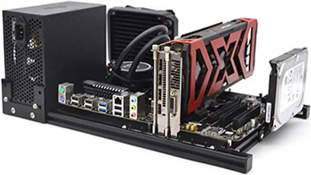 Alt view image 4 of 7 - Computer Case Personalized Open PC Case Frame ITX MATX ATX Desktop Computer Chassis Rack Horizontal, Cooling DIY Gamer Cabinet Dynamic(MATX Case)