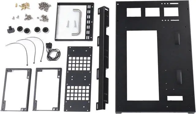 Alt view image 2 of 7 - DIY Gaming PC Case Open Frame ATX M ATX ITX with Powerful Cooling System and Handle, Steel Motherboard Case Rack Chassis