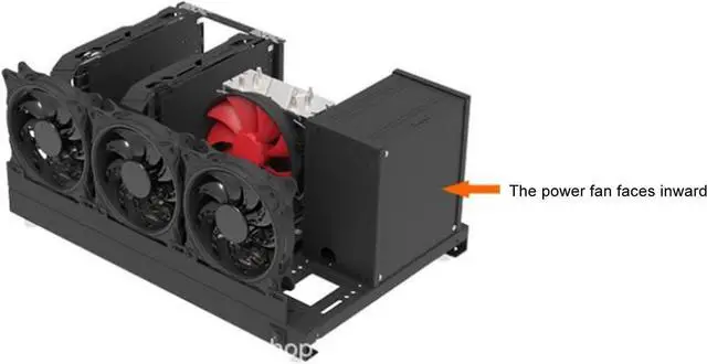 Alt view image 3 of 7 - Computer Open Case Bracket for ATX M ATX ITX Motherboards, Gaming PC Case Powerful Cooling Steel Plate Computer Case Frame