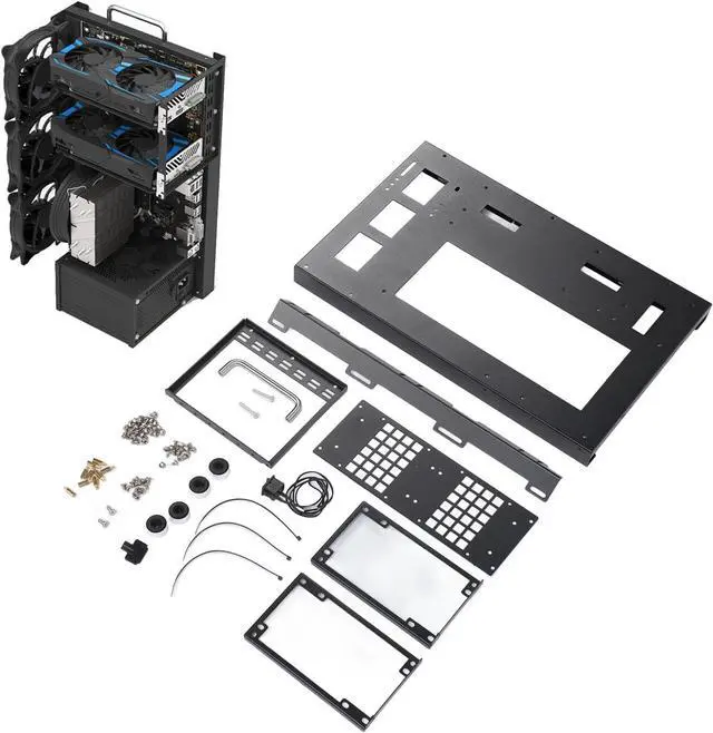 Alt view image 4 of 7 - Computer Open Case Bracket for ATX M ATX ITX Motherboards, Gaming PC Case Powerful Cooling Steel Plate Computer Case Frame