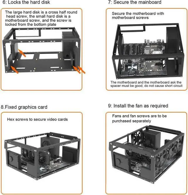 Alt view image 7 of 7 - DIY Computer Case, ATX Open Chassis Case Rack for EATX MATX ITX Motherboards, Widely Body Heat Dissipation ATX Case