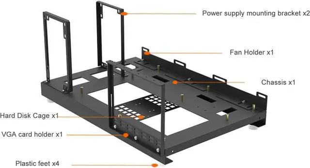 Alt view image 4 of 7 - ATX Open Chassis Case Rack for ATX/M ATX/ITX Motherboards, Widely Body Heat Dissipation Design, SSD Motherboards Accessories, DIY Gaming Computer Case