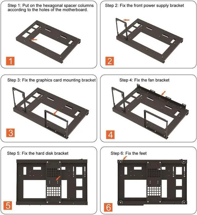 Alt view image 5 of 7 - ATX Open Chassis Case Rack for ATX/M ATX/ITX Motherboards, Widely Body Heat Dissipation Design, SSD Motherboards Accessories, DIY Gaming Computer Case