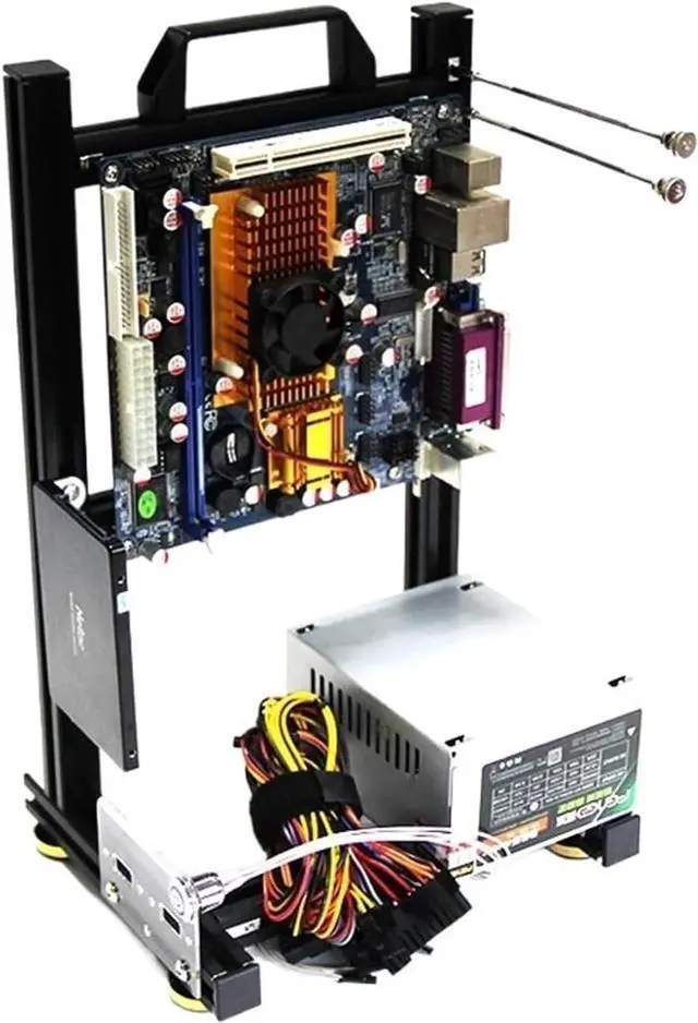 Alt view image 4 of 6 - Computer Case Gamer Cabinet ITX MATX ATX Portable,Vertical PC Case Open Frame Rack,DIY Cooler Computer Gaming Chassis Desktop Dynamic(MATX), 1