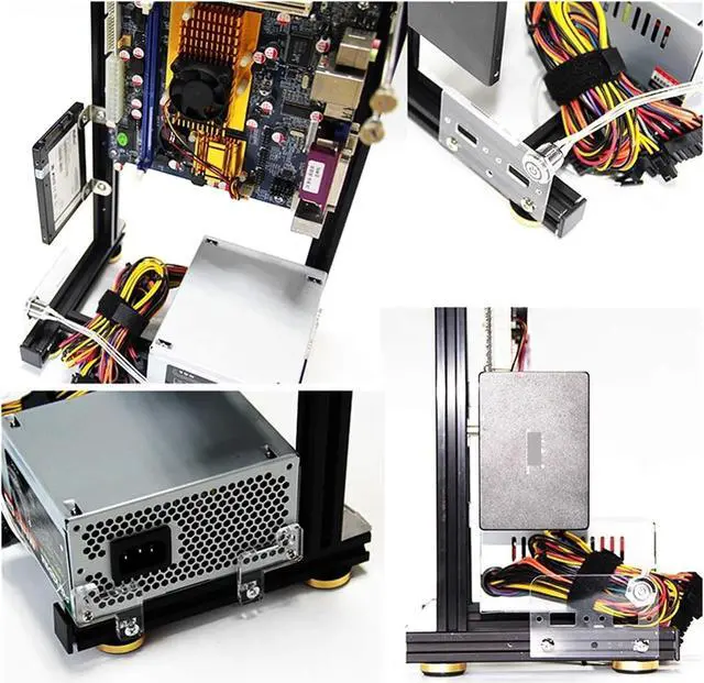 Alt view image 5 of 6 - Computer Case Gamer Cabinet ITX MATX ATX Portable,Vertical PC Case Open Frame Rack,DIY Cooler Computer Gaming Chassis Desktop Dynamic(MATX), 1