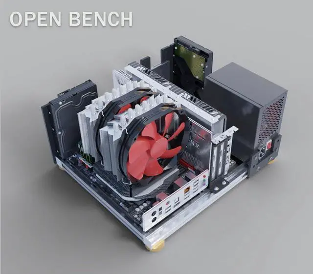 Alt view image 7 of 7 - PC Case Test Bench ATX MATX ITX Motherboard Open Style Computer Chassis Aluminum Support Water Cooling ATX Power Supply