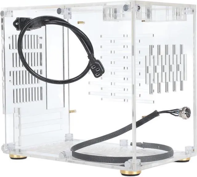 Main image of Mini ITX PC Case, Small Gaming PC Case with Clear Acrylic Panel, DIY Mini ITX Computer Gaming Case, 360 Degrees Open Hollow Cooling, Transparent