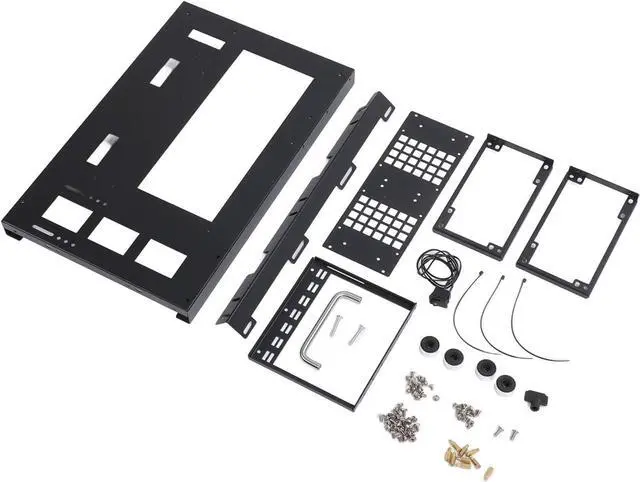 Alt view image 3 of 7 - DIY Gaming PC Case Open Frame ATX M ATX ITX with Powerful Cooling System and Handle, Steel Motherboard Case Rack Chassis