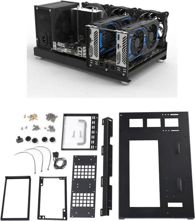 Main image of DIY Computer Motherboard Case Rack, ATX Open Chassis Case Rack, Powerful Cooling, for ATX M ATX ITX Gaming PC Case Open Frame