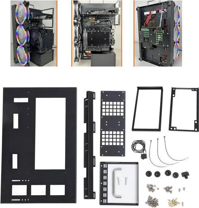 Alt view image 2 of 7 - DIY Computer Motherboard Case Rack, ATX Open Chassis Case Rack, Powerful Cooling, for ATX M ATX ITX Gaming PC Case Open Frame