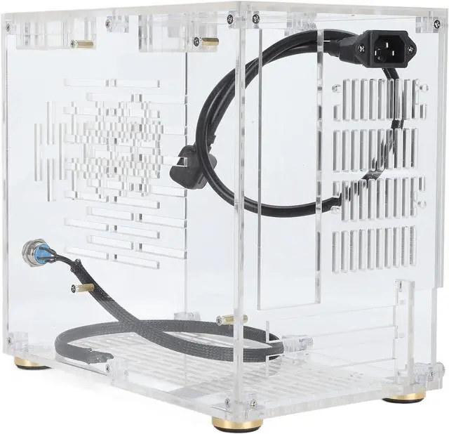 Main image of Small Form Factor Mini ITX Case, Open Hollow Cooling Portable PC Case, Panoramic Transparent Panel Computer Gaming Case, 266x235x161mm
