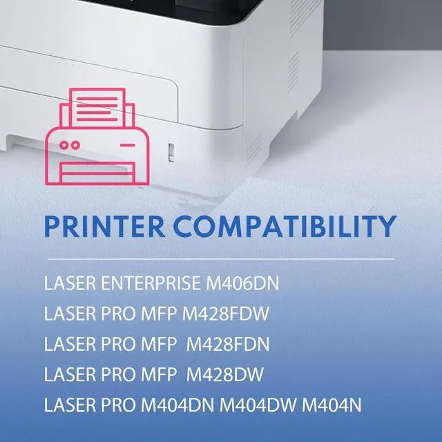 Alt view image 2 of 7 - 58X CF258X Black Toner Cartridge with Chip Replacement   58X 58A CF258A Works with Laser Enterprise M406dn, MFP M430f, Laser Pro M404 Series, Laser Pro MFP M428 Series High Yield (2-Pack)