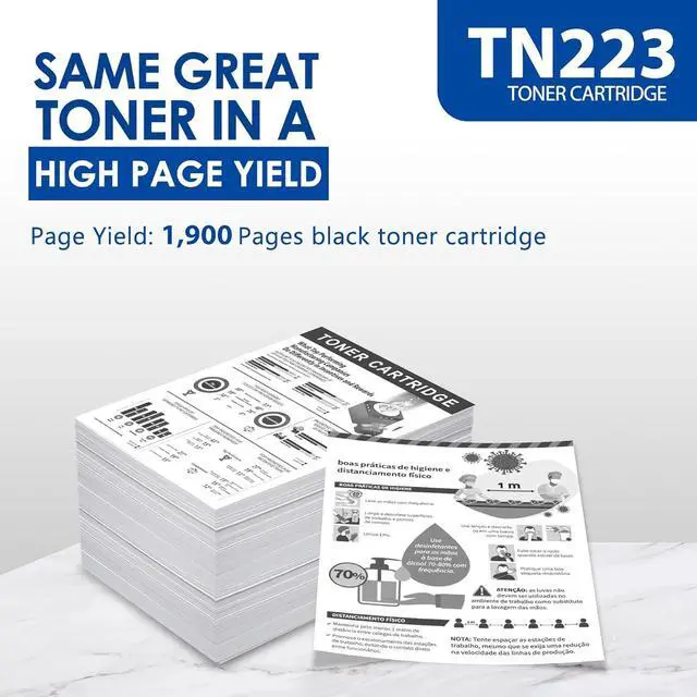 Alt view image 3 of 7 - TN223 TN227 Black Toner Cartridge Twin Pack TN223 2Pk (TN2232PK) Replacement for Brother TN-223 Black Toner MFC-L3770CDW MFC-L3710CW HL-3210CW HL-3230CDW HL-3270CDW HL-3290CDW Printer
