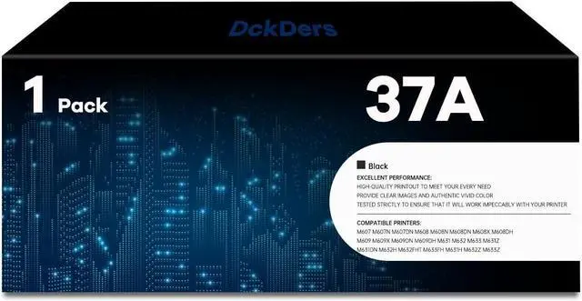 Main image of 37A Black Toner Cartridge | Replacement   CF237A Toner Cartridge Works with Enterprise M607 M607n M607dn M608 M608n M608dn M608x M608dh M609 M609x M609dn M609dh M631 M632 M633 Printer