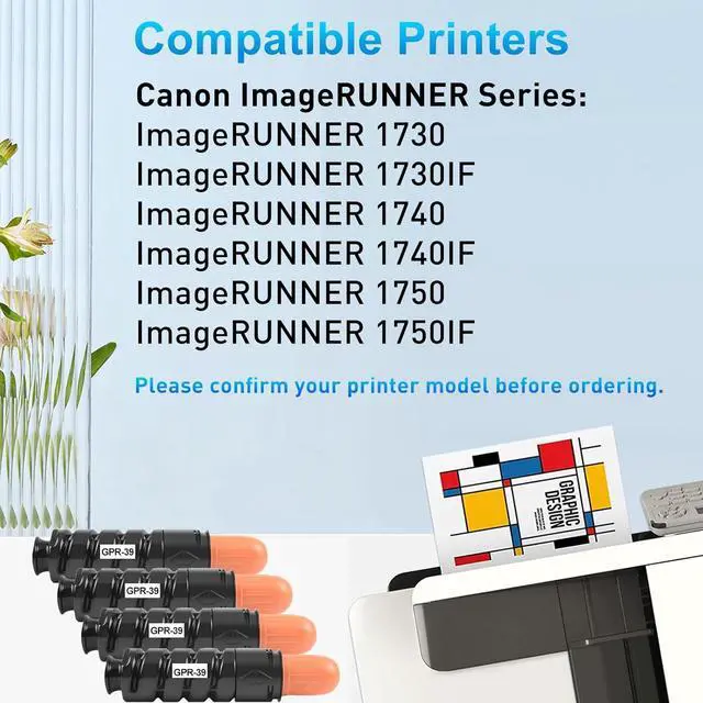Alt view image 2 of 6 - Ennovor GPR-39 Black Toner Cartridge Replacement for Canon GPR-39 GPR39 2787B003AA for ImageRUNNER 1730 1730IF 1740 1740IF 1750 1750IF Printer (4-Pack)