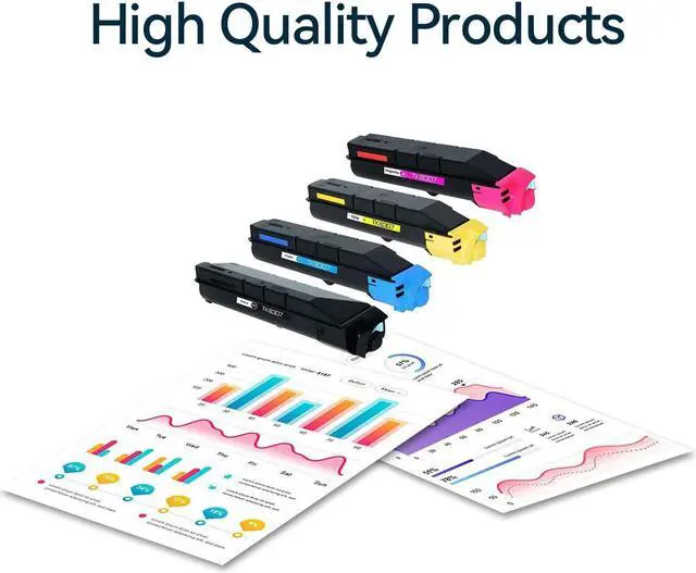 Alt view image 3 of 5 - Remanufactured TK-8307 TK8307 TK 8307 Toner Cartridge Use for Kyocera TASKalfa 3050ci 3051ci 3550ci 3551ci Printers (4-Pack)