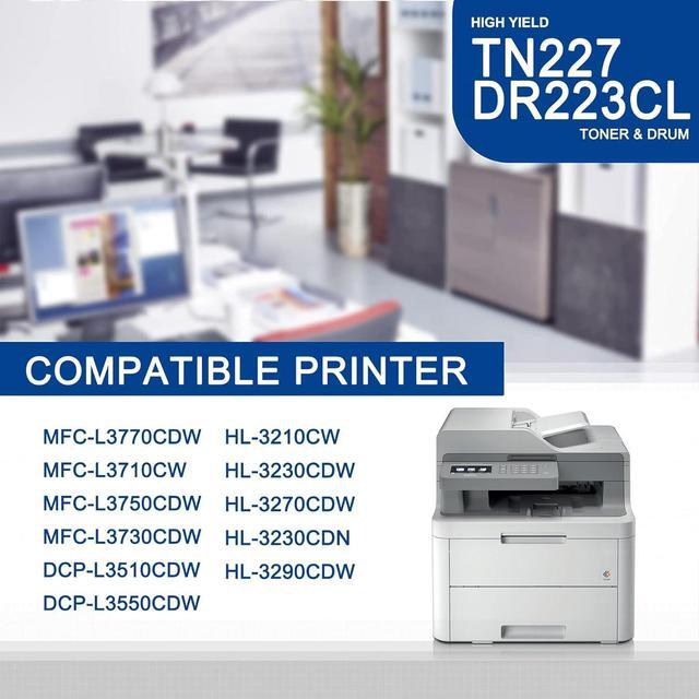 Alt view image 2 of 6 - Ennovor [2-Pack, 1Toner & 1Drum] TN227 Black Toner Cartridge & DR223CL Black Drum Unit Compatible Replacement for Brother MFC-L3770CDW L3710CW HL-3210CW 3270CDW DCP-L3510CDW L3550CDW Printer