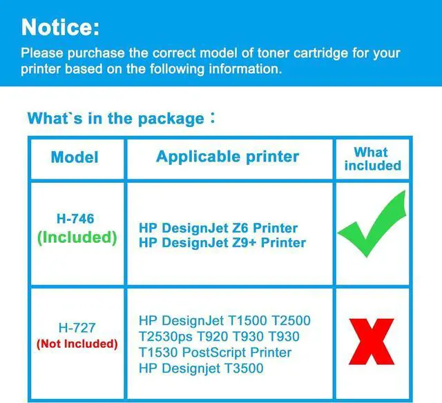 Alt view image 2 of 6 - Ennovor LCL Compatible 746 Photo Black 300-ml Ink Cartridge (P2V82A) Replacement for HP 746 DesignJet Z6 & Z9+ Large Format Plotter Printer (1-Pack)