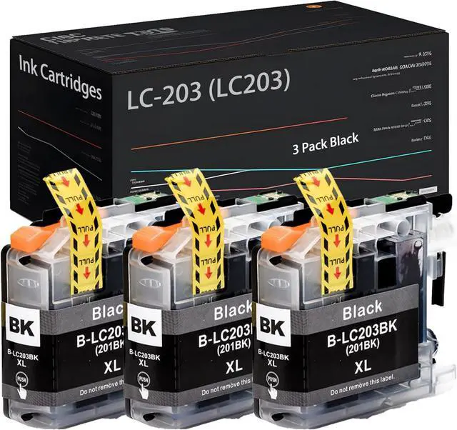 Main image of LC-203 (LC203) XL High Yield 600 Pages Ink Cartridges, Compatible for Brother MFC-J4320DW J4420DW J460DW J4620DW J480DW J485DW J5520DW J5620DW J5720DW J680DW J880DW J885DW Printers (3 Pack Black)