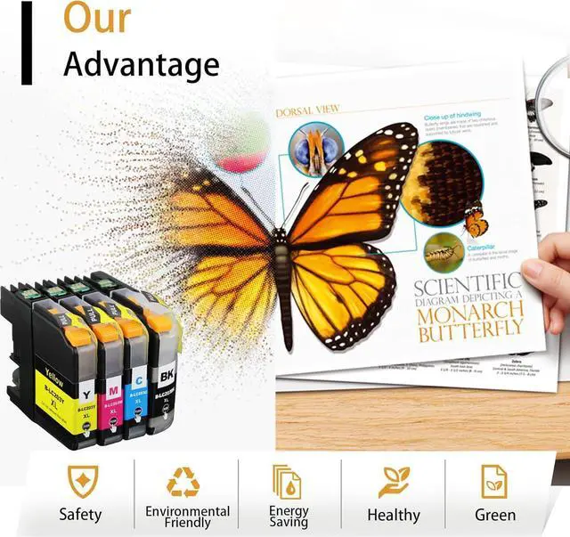 Alt view image 4 of 7 - LC-203 (LC203) XL High Yield 600 Pages Ink Cartridges, Compatible for Brother MFC-J4320DW J4420DW J460DW J4620DW J480DW J485DW J5520DW J5620DW J5720DW J680DW J880DW J885DW Printers (4 Pack Color)