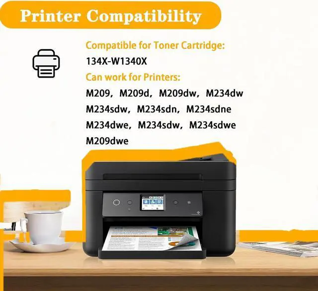 Alt view image 2 of 7 - 134X Toner Cartridges with Chip Compatible   134X W1340X Toner Cartridge Work   Laserjet MFP M209 M209d M209dw M234dw M234sdw M234sdn M234sdne Printers,2 Black