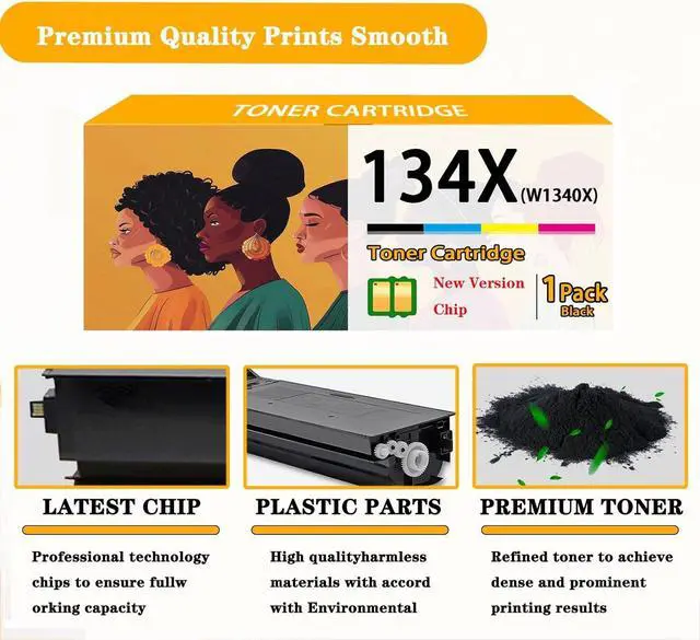 Alt view image 5 of 7 - 134X Toner Cartridges with Chip Compatible   134X W1340X Toner Cartridge Work   Laserjet MFP M209 M209d M209dw M234dw M234sdw M234sdn M234sdne Printers,2 Black