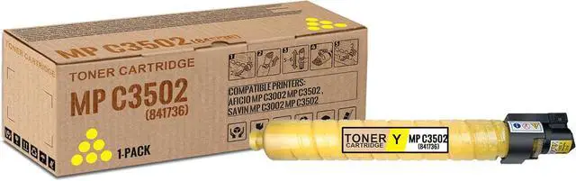 Main image of 1 Pack MP C3502 Yellow Toner Cartridge | Replacement for Ricoh MP C3502 Work with Aficio MP C3002 MP C3502 Savin MP C3002 MP C3502 | 841736