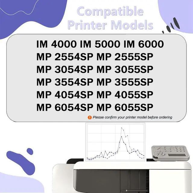 Alt view image 2 of 7 - Compatible 841999 MP2554 Replacement Toner Cartridge Use for Ricoh IM 4000 IM 5000 IM 6000 MP 2554SP MP 2555SP MP 3054SP MP 3055SP Printers 1*Pack