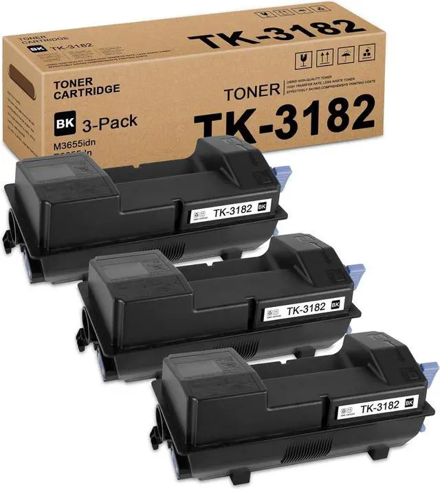 Main image of TK-3182 TK3182 Black Toner Cartridge 3-Pack - Lov TK-3182 Black Toner Cartridge (Up to 21,500 Pages) Replacement for Kyocera ECOSYS M3655idn P3055dn Printer, 1T02T70USV