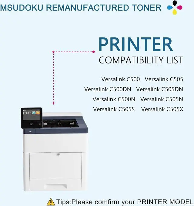 Alt view image 4 of 7 - VersaLink C500/C505 Extra High Capacity Toner Cartridge Replacement for Xerox 106R03869 106R03866 106R03867 106R03868 Use for Xerox VersaLink C500 C505 C500N C505N C500DN C505DN Printer (4 Pack, BCMY)
