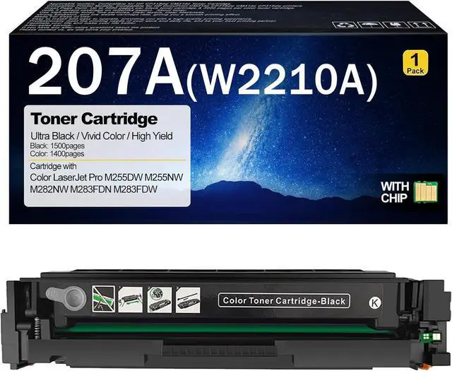 Main image of 207A Toner Cartridges Compatible   207A W2210A W2211A W2212A W2213A Toner Cartridge Work   Color Laserjet Pro M255DW M255NW M282NW M283FDN M283FDW Printers Black