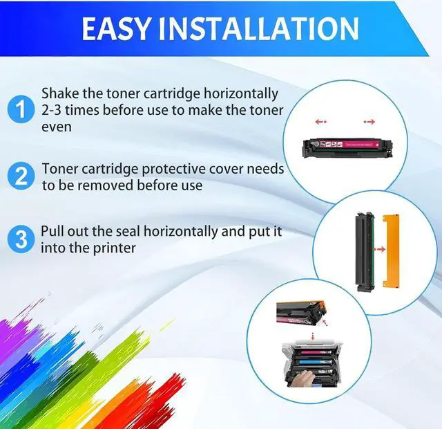 Alt view image 4 of 7 - 207A Toner Cartridges Compatible   207A W2210A W2211A W2212A W2213A Toner Cartridge Work   Color Laserjet Pro M255DW M255NW M282NW M283FDN M283FDW Printers Black