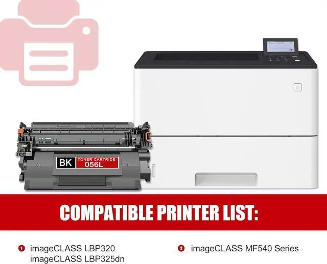 Alt view image 2 of 6 - Ennovor 1 Pack 056L 3006C002 Black Toner Cartridge 5600 Page Compatible 056L Replacement for Canon 056L for Canon imageCLASS LBP320 LBP325dn MF540 Printer