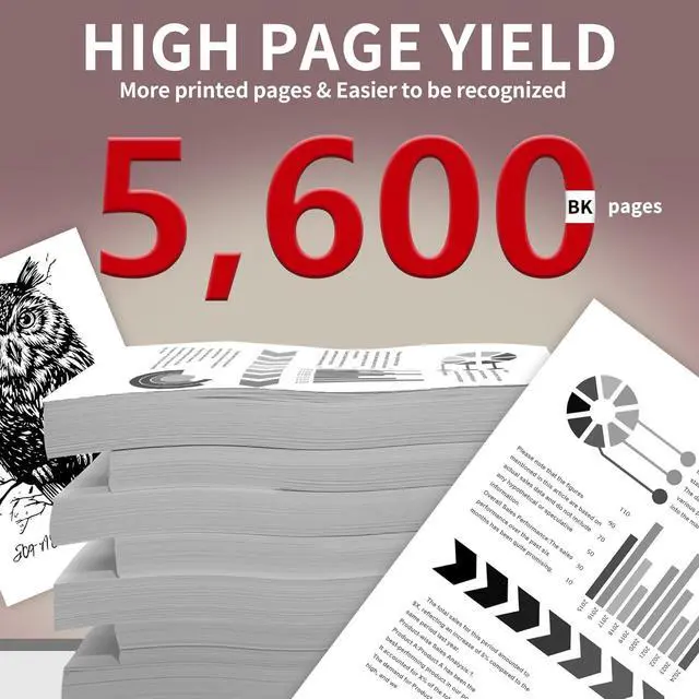 Alt view image 3 of 6 - Ennovor 1 Pack 056L 3006C002 Black Toner Cartridge 5600 Page Compatible 056L Replacement for Canon 056L for Canon imageCLASS LBP320 LBP325dn MF540 Printer