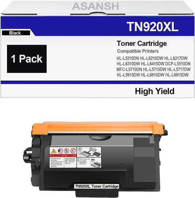 Main image of TN-920XL TN920XL TN920 XL TN920V High Yield Toner Cartridge Use for Brother HLL5210DN HLL5210DW HLL5215DW HLL6210DW HLL6217DW HLL6415DW DCPL5510DN MFCL5710DN Printers (1-Black)
