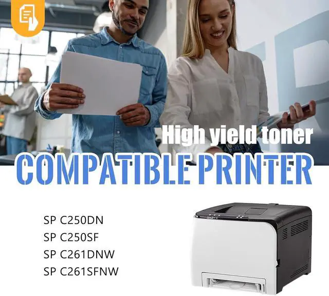 Alt view image 2 of 6 - 1 Pack SP C250 Cyan Toner Cartridge | Replacement for Ricoh SP C250 Work with SP C250DN C250SF C261DNw C261SFNw | 407540