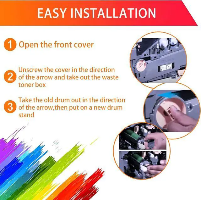 Alt view image 4 of 7 - Compatible Drum Unit Replacement for Xerox WC7525 013R00662 013R00647 for Use with WorkCentre 7525 7530 7535 7545 7556 Printer 1 Universal Drum