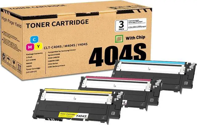 Main image of 3 Pack C/M/Y C404S M404S Y404S Toner Cartridge, Compatible for Samsung C404S M404S Y404S C404S M404S Y404S Toner Replacement for Xpress C430W C430 C480FW C480FN C480 C43x Series C48x Series Printer