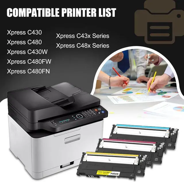 Alt view image 2 of 6 - 3 Pack C/M/Y C404S M404S Y404S Toner Cartridge, Compatible for Samsung C404S M404S Y404S C404S M404S Y404S Toner Replacement for Xpress C430W C430 C480FW C480FN C480 C43x Series C48x Series Printer