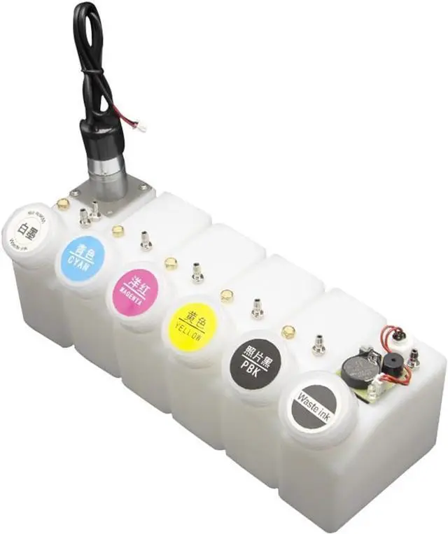 Alt view image 2 of 7 - Ennovor 260ML Ink Tank Continuous Supply Ink System with Stirring Motor Alarm Float Sensor Ink Bottle Ink Cartridge