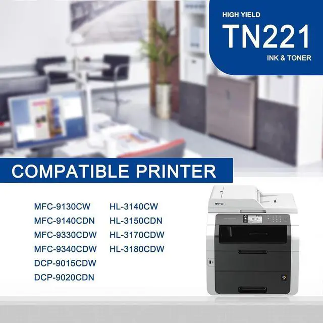 Alt view image 2 of 6 - Ennovor 3 Pack TN221 Black Toner Cartridge High Yield Compatible TN221 Replacement for Brother HL-3140CW 3150CDN 3170CDW MFC-9130CW 9140CDN 9340CDW DCP-9015CDW 9020CDN Printer
