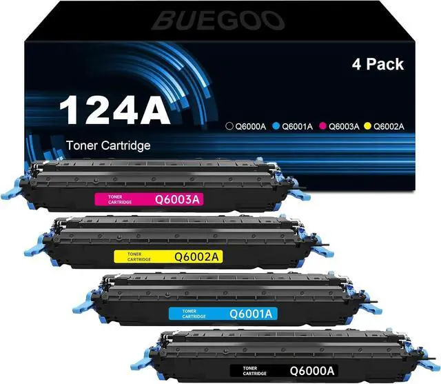 Main image of Ennovor BUEGOO 124A Toner Cartridge Compatible for 124A Q6000A Q6001A Q6002A Q6003A for 1600 2600 2600n 2605 2605dn 2605dnt CM1015 CM1017 MFP Printer(Black Cyan Magenta Yellow,4 Pack)